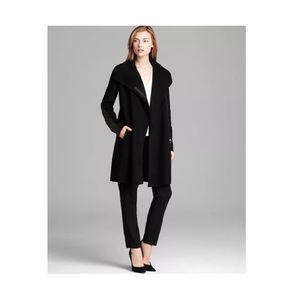 mock neck wool coat